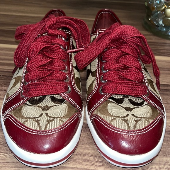 Coach Shoes - Coach Brodi burgundy sneakers